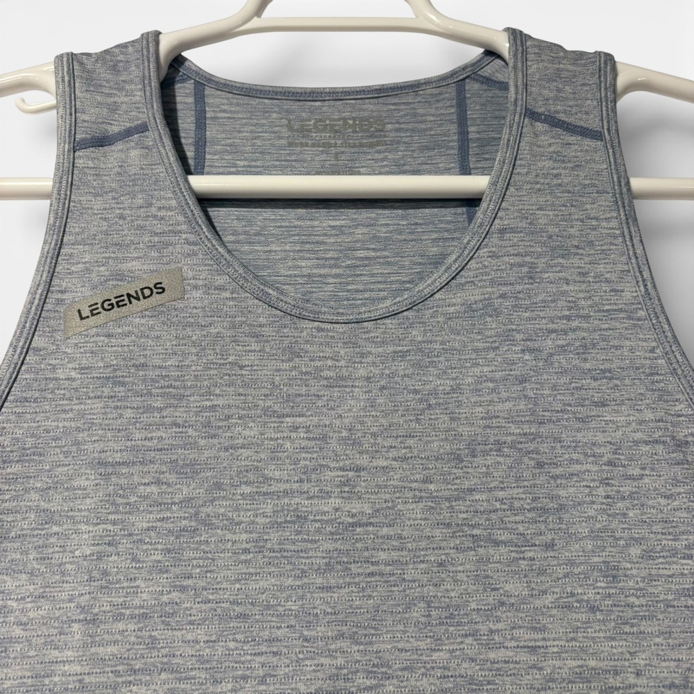 Legends Performance Tank Top Mens Large Blue Sea Heather TKM000005‎ Muscle Shirt